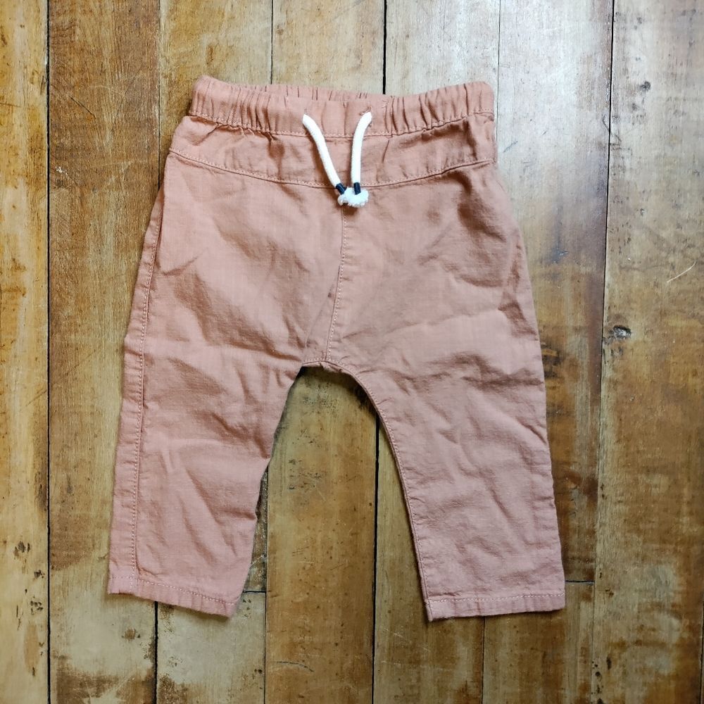 H&M pants 9 months muted orange tan color cotton panda pants unisex boho